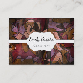Tarjeta De Visita Púrpura, Brown, arte abstracto de Borgoña, 5a