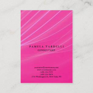 Tarjeta De Visita Púrpura Calidad Rosa Única Feminina Moderna