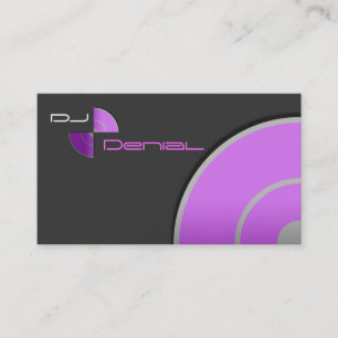 Tarjeta de visita púrpura de DJ del efecto de la