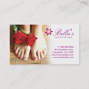 Tarjeta De Visita Púrpura de la flor del Pedicure del balneario del