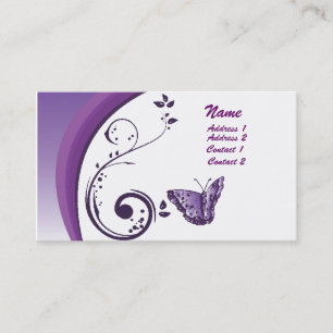 Tarjeta de visita púrpura de la mariposa