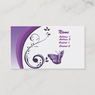 Tarjeta de visita púrpura de la mariposa