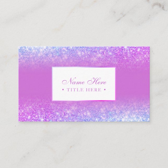 Tarjeta de visita púrpura de lujo de moda elegante (Anverso)