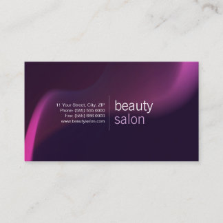 Tarjeta de visita púrpura del salón de belleza de