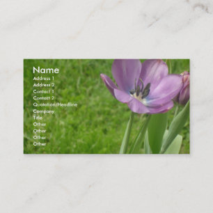 Tarjeta de visita púrpura del tulipán