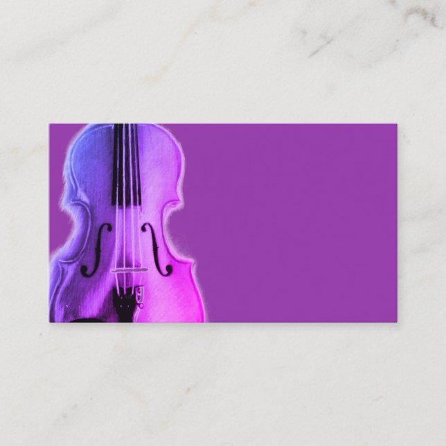 Tarjeta de visita púrpura del violín (Anverso)