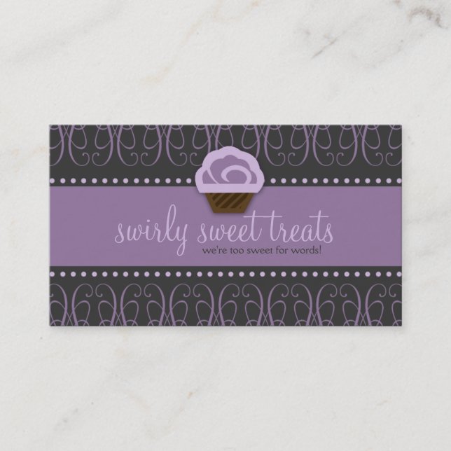 Tarjeta De Visita Púrpura DULCE del TBA WINNER-SWIRLY (Anverso)