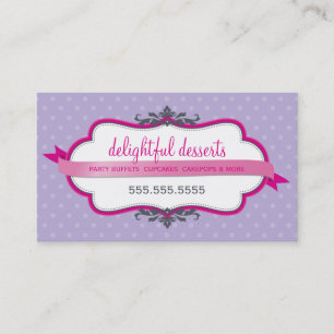 Tarjeta De Visita Púrpura elegante linda del rosa del fuschia de la