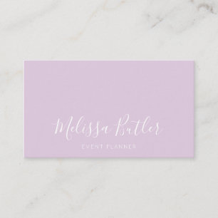 Tarjeta De Visita Púrpura en colores pastel de la caligrafía