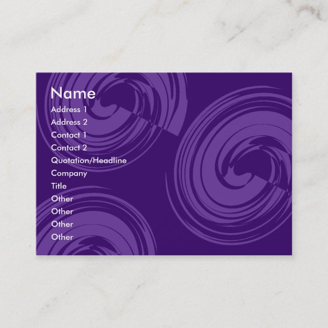 Tarjeta De Visita Púrpura espiral - Púrpura (Anverso)