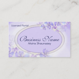 Tarjeta De Visita Púrpura Floral Pastel