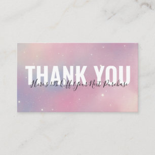 Tarjeta De Visita Púrpura Galaxia Rosa Gracias Cartas
