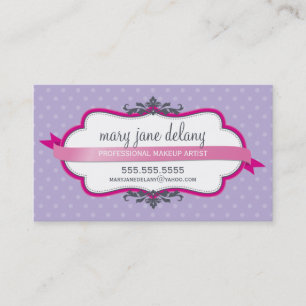 Tarjeta De Visita Púrpura intrépida elegante del rosa del fuschia de