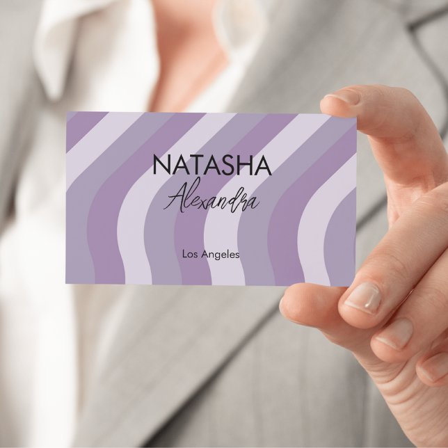 Tarjeta De Visita Púrpura Liquida Swirl Flow Groovy Stripe Y2K Patte (Subido por el creador)