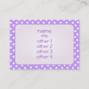Tarjeta De Visita Púrpura puntos de polka