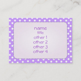 Tarjeta De Visita Púrpura puntos de polka