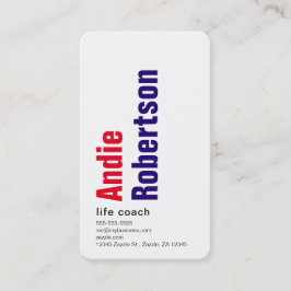 Tarjeta De Visita Púrpura rojo Minimalista contemporáneo