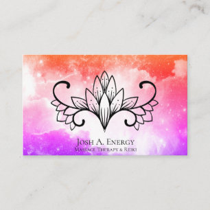 Tarjeta De Visita Púrpura rosada de Lotus Galax de la nebulosa del