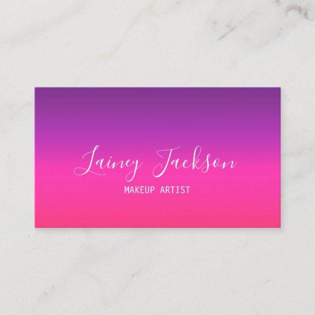 Tarjeta De Visita Púrpura simple neón de moda y abstracto púrpura ro (Anverso)