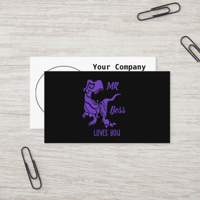Tarjeta De Visita Púrpura Trex el jefe Dino (Anverso/Reverso In Situ)