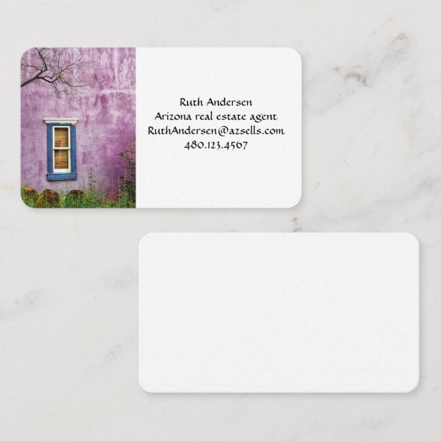 Tarjeta De Visita Púrpura y azul en el suroeste (Anverso / Reverso)