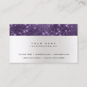 Tarjeta De Visita Purpurina Amethyst Morple Gray Silver Urban Shimme
