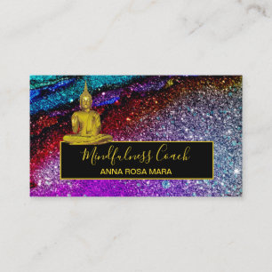 Tarjeta De Visita *~* Purpurina arcoiris. Medición del Buda Univers