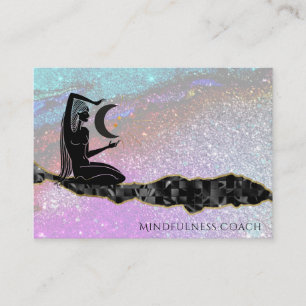 Tarjeta De Visita *~* Purpurina Arcoiris Meditación de ORO universal