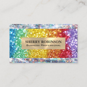 Tarjeta De Visita Purpurina arcoiris   Shimmer Shine
