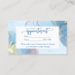 Tarjeta De Visita Purpurina azul acuarela Moda Cita moderna