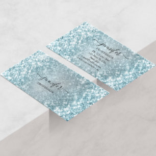 Tarjeta De Visita Purpurina azul de consultoría de belleza profesion