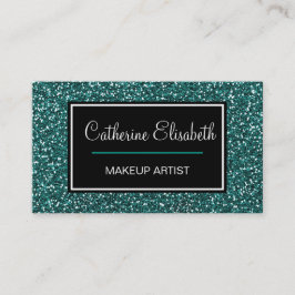 Tarjeta De Visita Purpurina azul verde azulado, femenino, bonito,