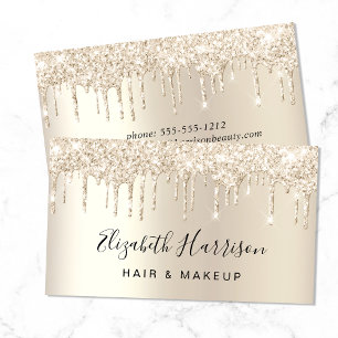 Tarjeta De Visita Purpurina Beauty Gold