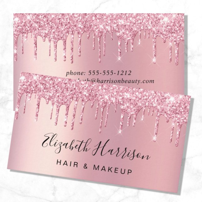 Tarjeta De Visita Purpurina Beauty Pink (Make a lasting impression and convey a sense of sophistication and luxury)