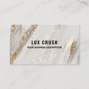 Tarjeta De Visita Purpurina blanco de Luxury Gold Fleck
