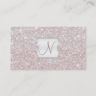 Tarjeta De Visita Purpurina blanco Moda Glam Glitzy Salon Spa
