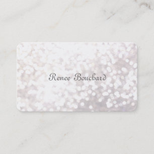 Tarjeta De Visita Purpurina blanco suave y caprichoso Moda de Bokeh
