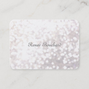 Tarjeta De Visita Purpurina blanco suave y caprichoso Moda de Bokeh 