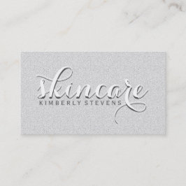 Tarjeta De Visita Purpurina Blanco Y Gris