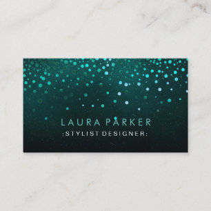 Tarjeta De Visita Purpurina brillante azul confetti elegante cielo