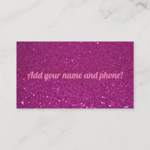Tarjeta De Visita Purpurina brillante rosa personalizado