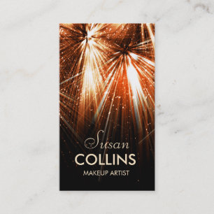 Tarjeta De Visita Purpurina brillante Sparkle Gold Makeup Artist Mod