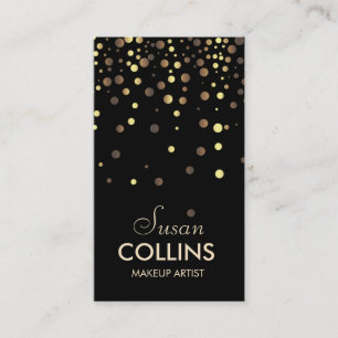 Tarjeta De Visita Purpurina brillante Sparkle Gold Makeup Artist Mod