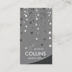 Tarjeta De Visita Purpurina brillante Sparkle Gray Makeup Artist Mod