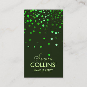 Tarjeta De Visita Purpurina brillante Sparkle Green Makeup Artist Fa