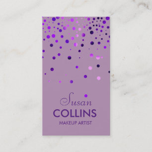 Tarjeta De Visita Purpurina brillante Sparkle Purple Makeup Artist M
