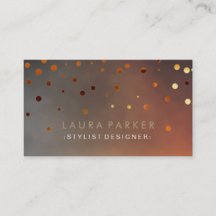 Tarjeta De Visita Purpurina brillante Sunset Confetti puntos elegant