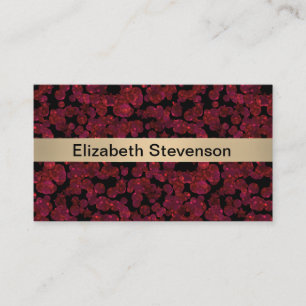 Tarjeta De Visita Purpurina brillo secuin confetti círculos rojo per