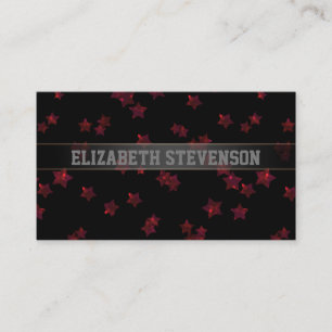 Tarjeta De Visita Purpurina brillo secuin confetti stras starry red 
