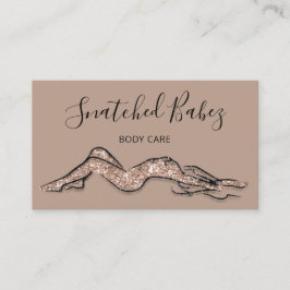 Tarjeta De Visita Purpurina Brown Rosa de QRCODE de escultura de cui